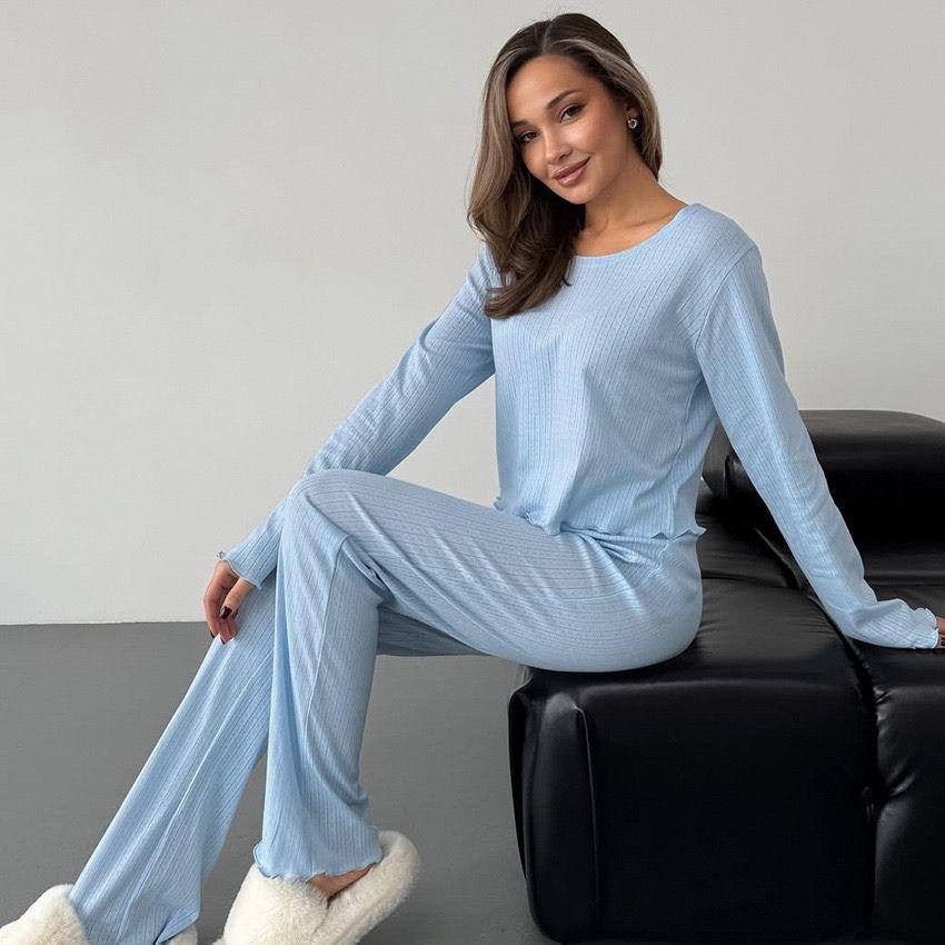 пижамный комплект polar regular fit с круглым вырезом 6571006 lela сахарный розовый,пижама для женщин с,пижама женская,женская пижама комплект,пижамный комплект с длинными рукавами