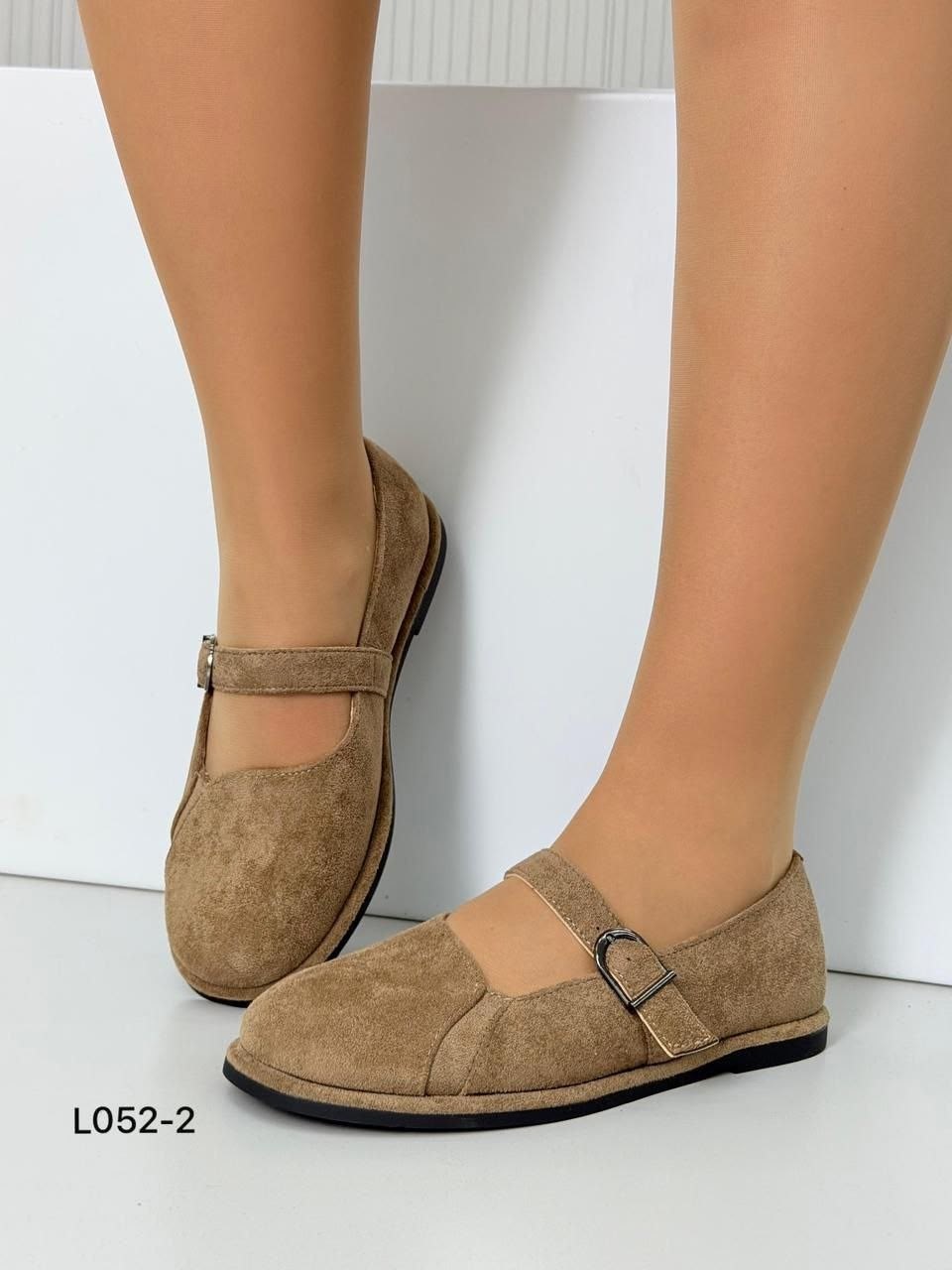 ,туфли на плоской подошве, женская,лоферы коричневые с ремешком замшевые,повседневная