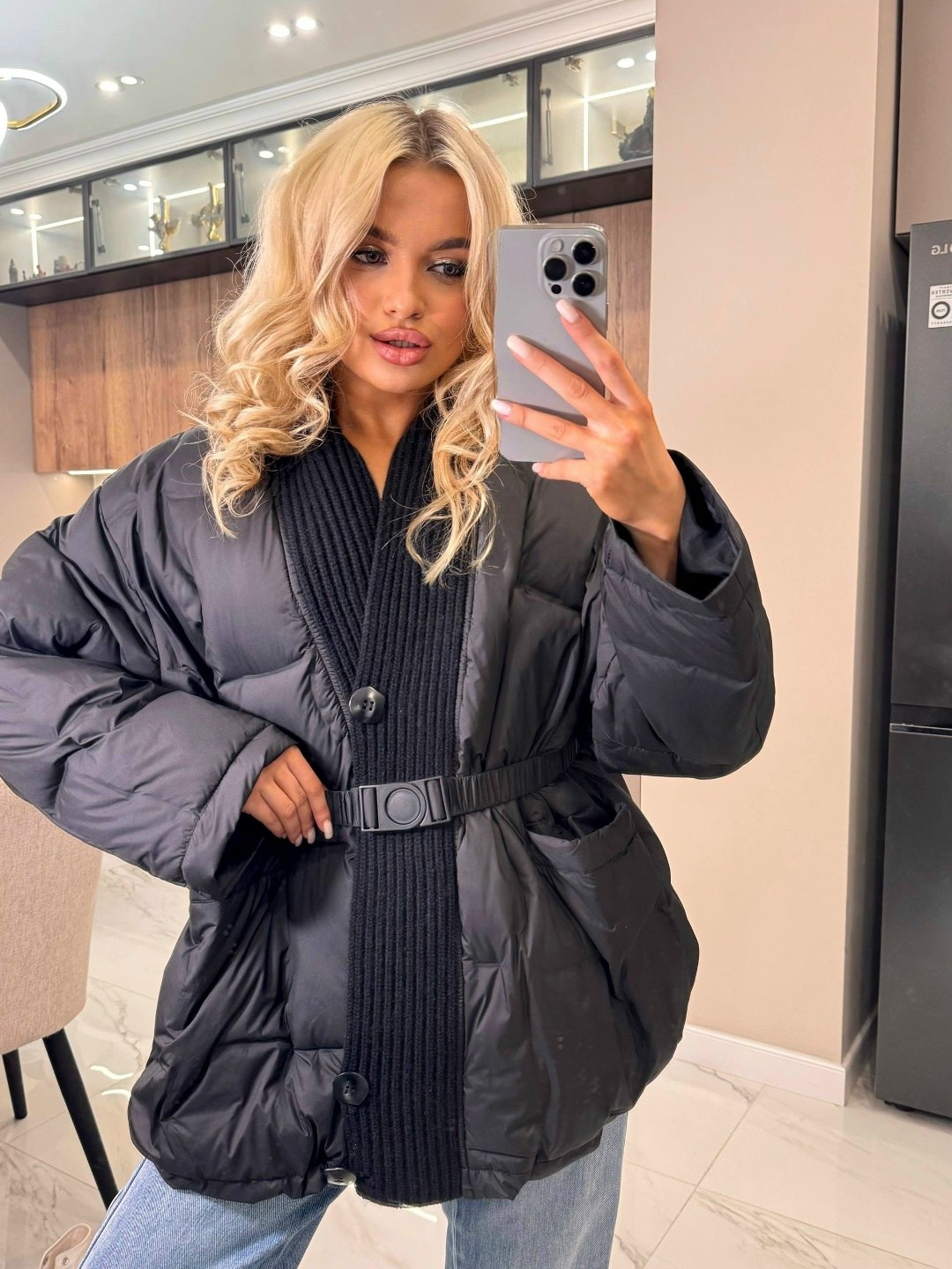 куртка зимняя на кулисках shmatovashop 558148025,куртка женская,стильная куртка,куртка,оверсайз куртка