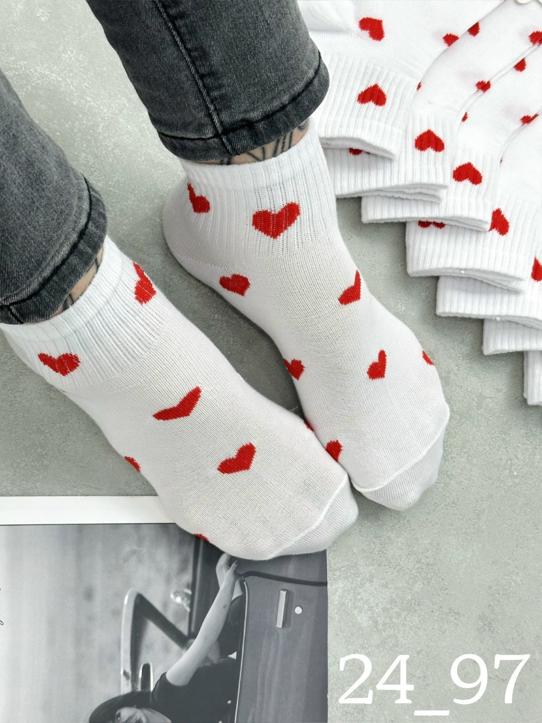 носки женские 10 пар,женские носки с сердечком,носки с сердечками,женские носки,носки короткие белые с сердечками