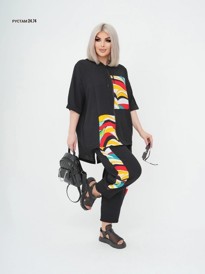 костюм женский двойка с брюками,костюм спорт шик,костюм женский двойка,летний костюм больших размеров,костюм с брюками