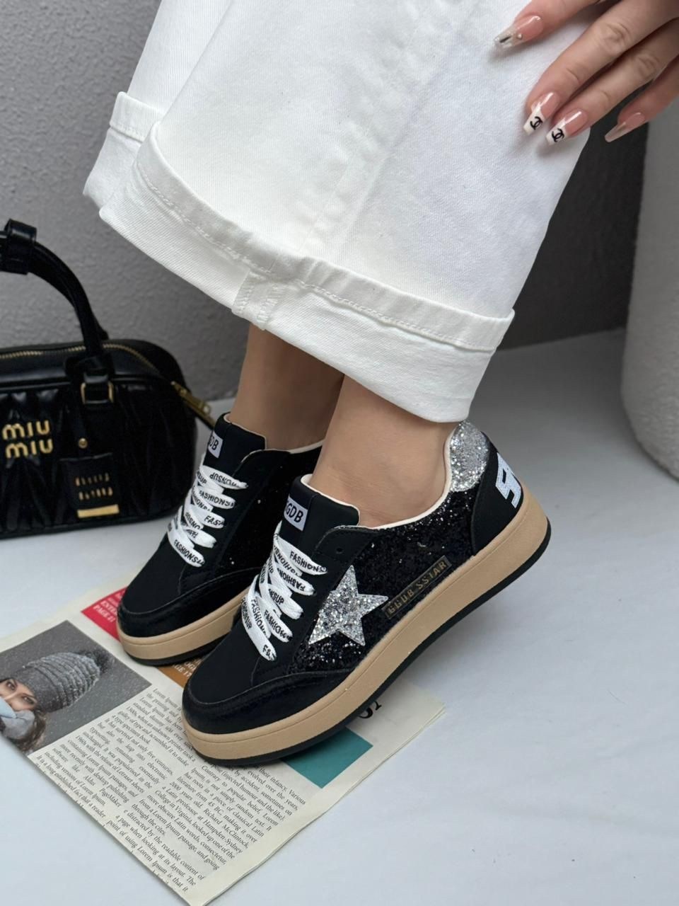 кеды golden goose,кроссовки golden goose,кроссовки golden goose с пайетками на платформе,,женские кеды с камнями golden goose