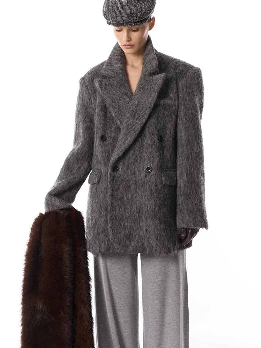 всесезоная куртка edited between-season jacket teena серый,шерстяное пальто,полупальто,женское пальто,полупальто женское