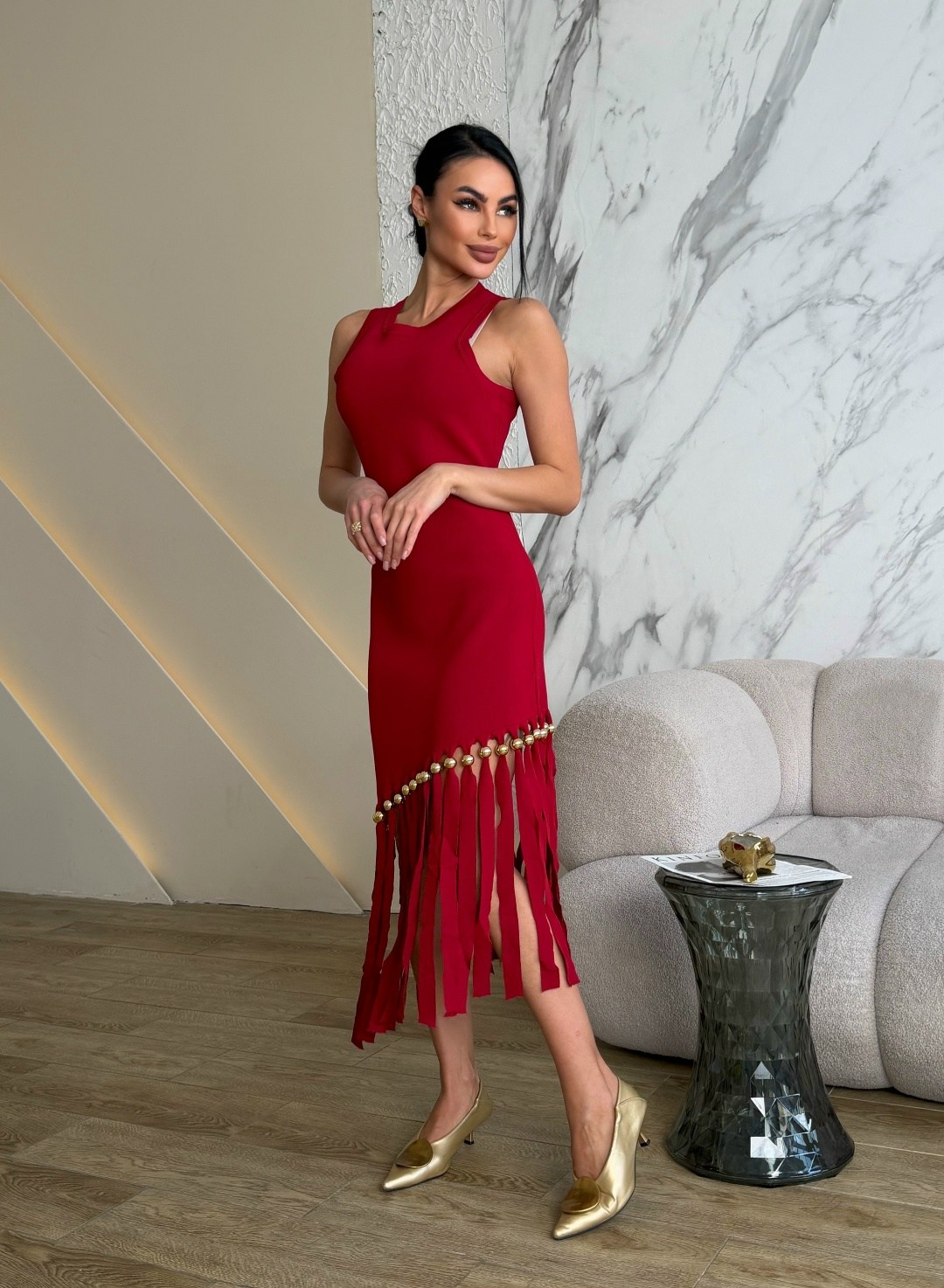 платье с бахромой,платье,платье коричневое,платье идеальное,асимметричное платье