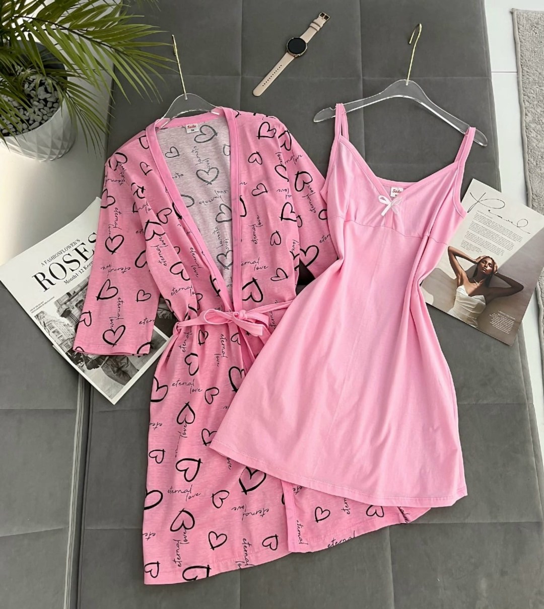 халат и сорочка комплект,комплект пижама,комплект халат,комплект ночная сорочка и халат,пеньюар комплект