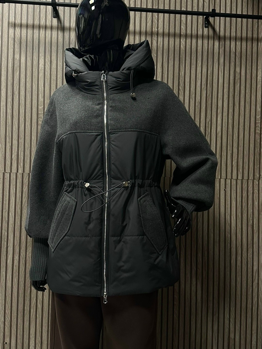 куртка shetti 2100 графит,куртка комбинированная,женская куртка shetti 2100 графит,шерстяной женский пуховик pang million серый,куртка женская демисезонная