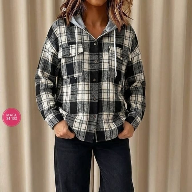 рубашка женская с капюшоном,рубашка с капюшоном,рубашка женская,рубашка в клетку с капюшоном,рубашка в клетку женская теплая с капюшоном