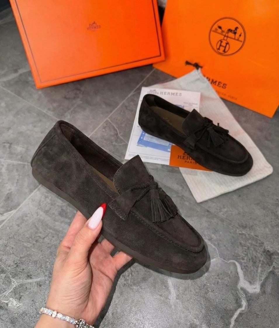 лоферы мюли эрмес,лоферы hermes,лоферы замшевые,,лоферы женские