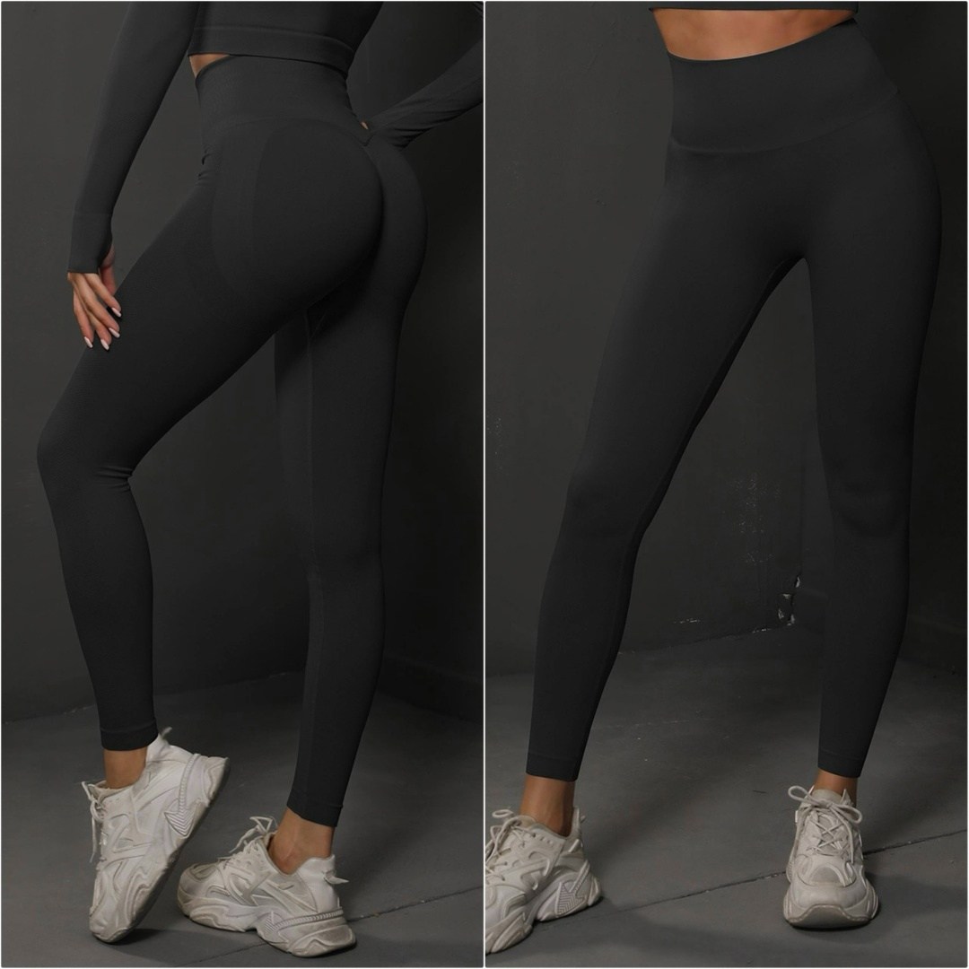 спортивные легинсы пуш ап,легинсы для фитнеса женские высокие,лосины спортивные утягивающие с пуш-ап эффектом yuki цвет черный,бесшовные легинсы для фитнеса,легинсы