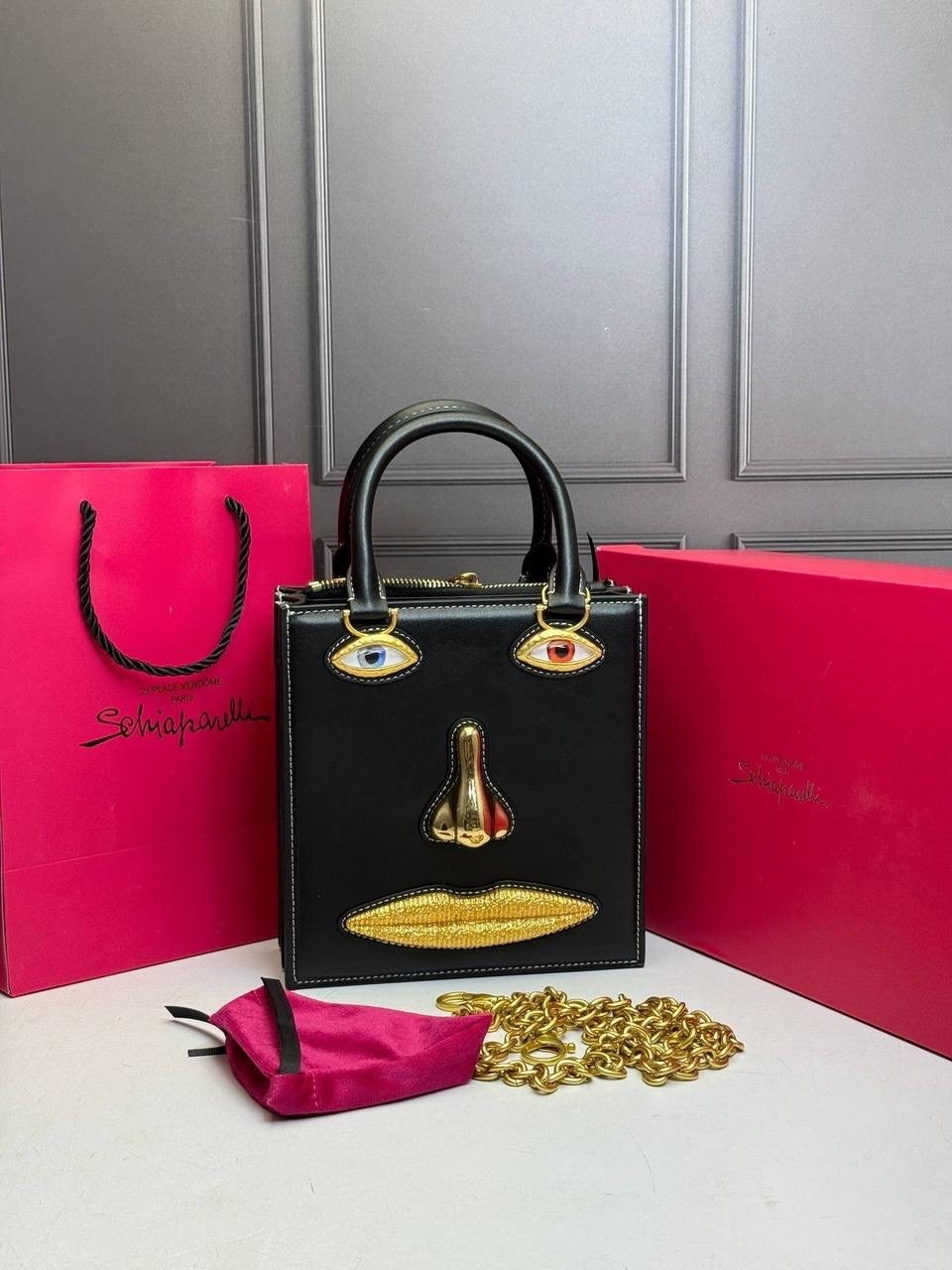 сумка-тоут schiaparelli,бархатная сумка для глаз schiaparelli premium sense demon,сумка schiaparelli,сумка женская schiaparelli,сумка женская shiaparelli & salvador dali