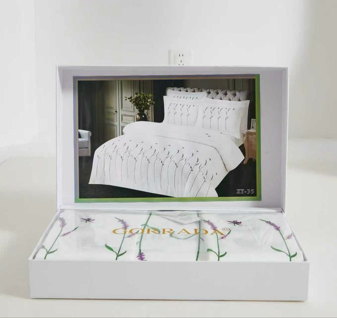 постельное белье,сатиновое постельное бельё с вышивкой евро 2-x сп. комплект - dantela vita,постельное белье евро,комплекты постельного белья,комплект постельного белья asabella