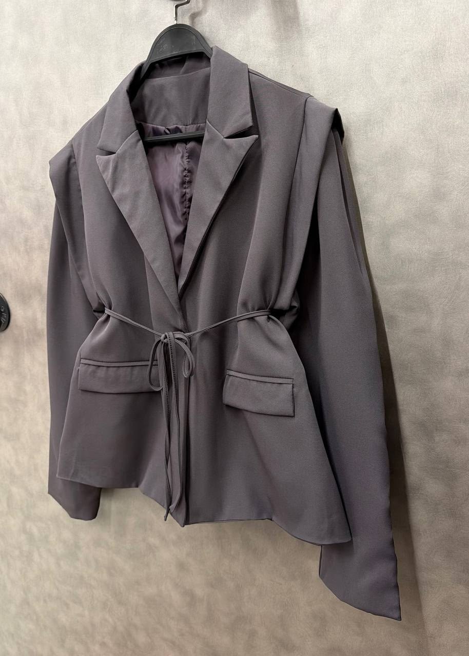 пиджак оверсайз удлиненный с завязками moddo store,пиджак оверсайз жакет,пиджак оверсайз серый с поясом luna luminosa,пиджак с поясом,пиджак женский оверсайз