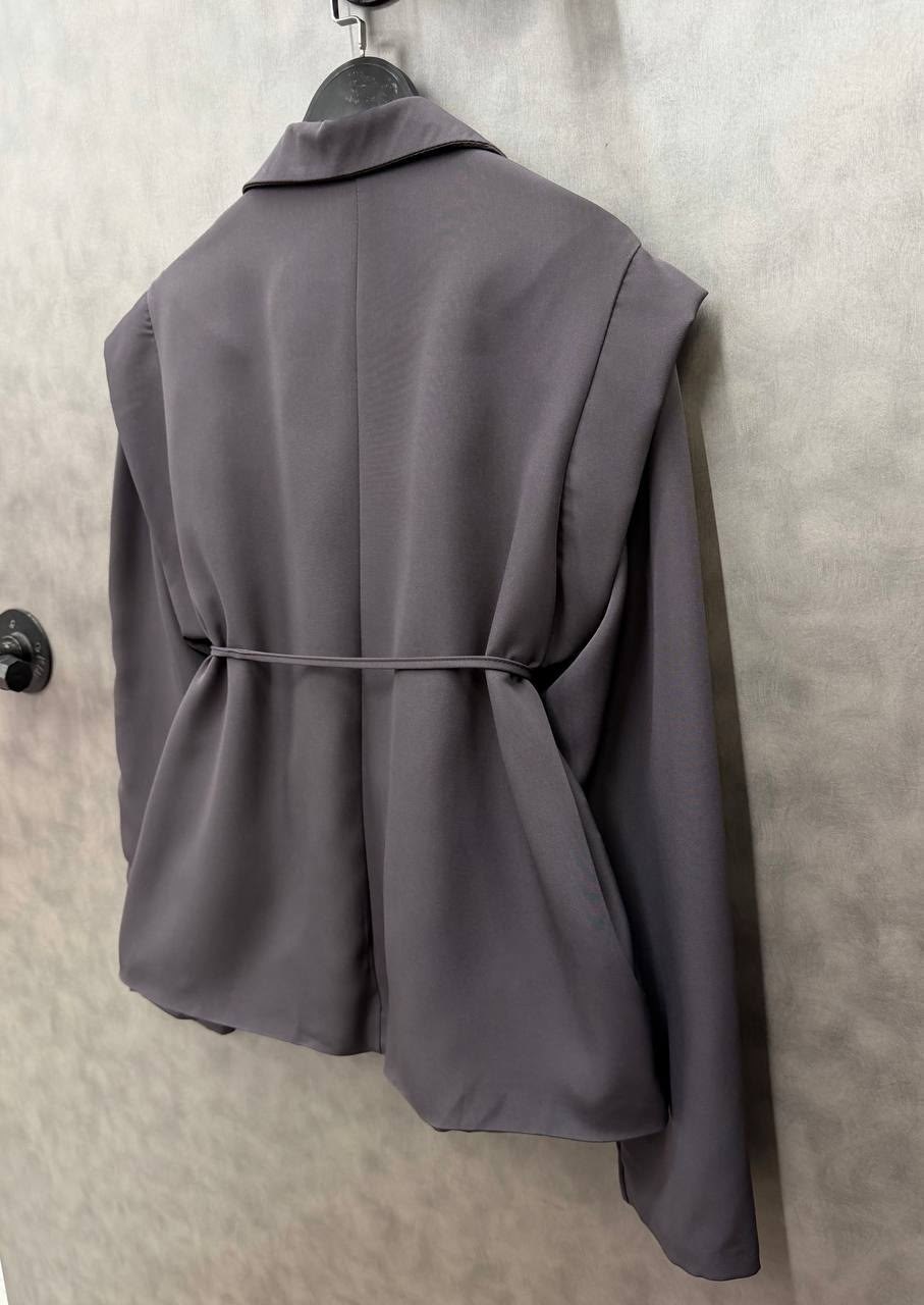 пиджак оверсайз удлиненный с завязками moddo store,пиджак оверсайз жакет,пиджак оверсайз серый с поясом luna luminosa,пиджак с поясом,пиджак женский оверсайз