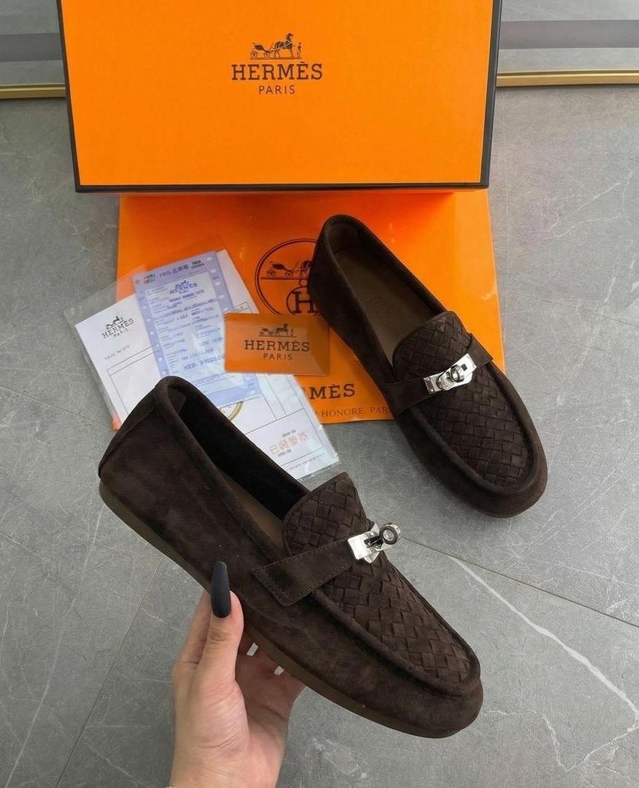 лоферы hermes,замшевые лоферы hermes,женские лоферы hermes paris a113173 замшевые чёрные,hermes мокасины,hermes