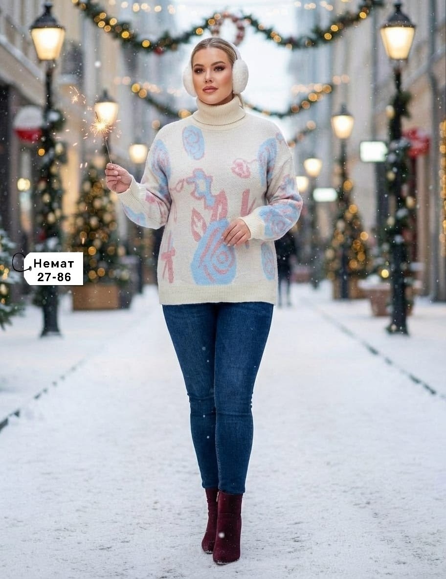 свитера больших размеров,джемпер,женские джемпера,джемпер с розами,женские свитера