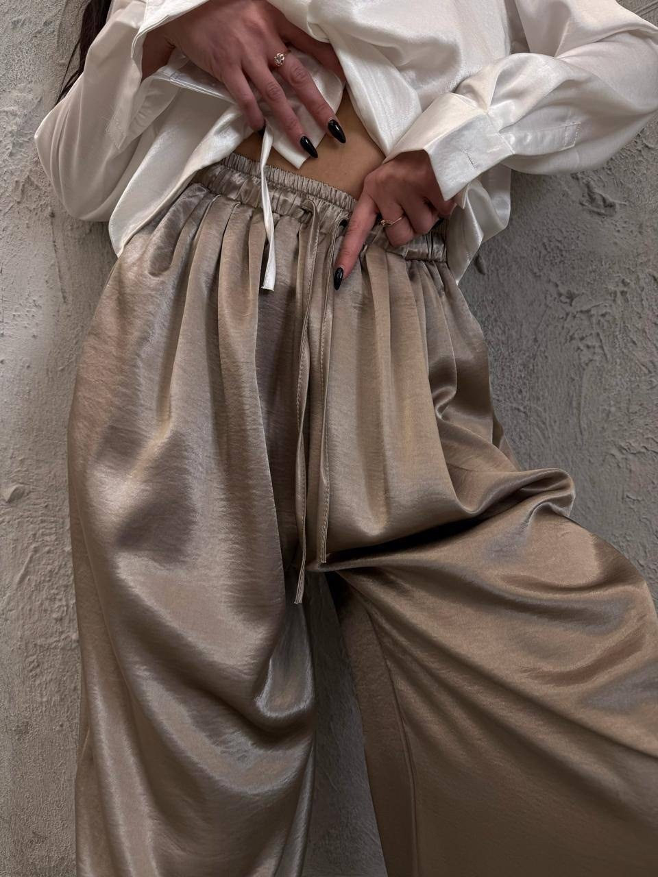 элегантные шелковые брюки женские брюки-палаццо,элегантные шелковые брюки-палаццо,атласные брюки,элегантные шелковые брюки женские брюки палаццо свободные,шелковые брюки палаццо