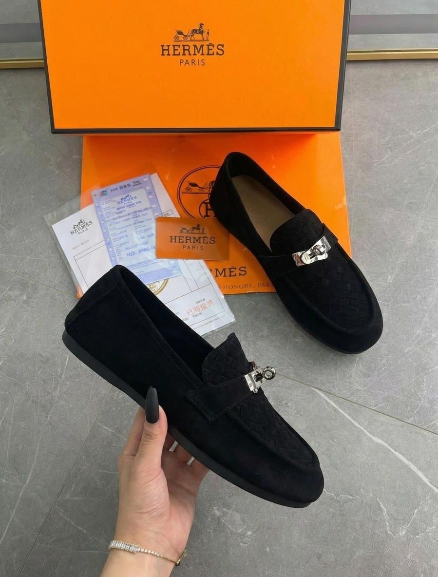 лоферы hermes,замшевые лоферы hermes,женские лоферы hermes paris a113173 замшевые чёрные,hermes мокасины,hermes