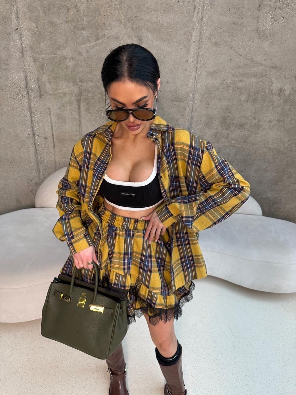 костюм в клетку,женский костюм,костюм с юбкой женский,юбка в клетку