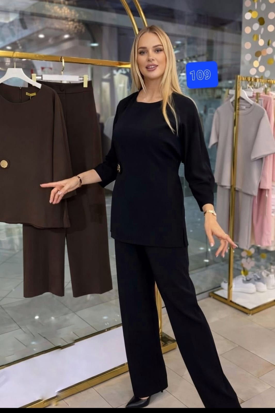 костюм коричневый,костюм amuar 1032 коричневый,костюм laikony l-343 шоколадный,женский костюм,брючный костюм laikony 343 шоколадный