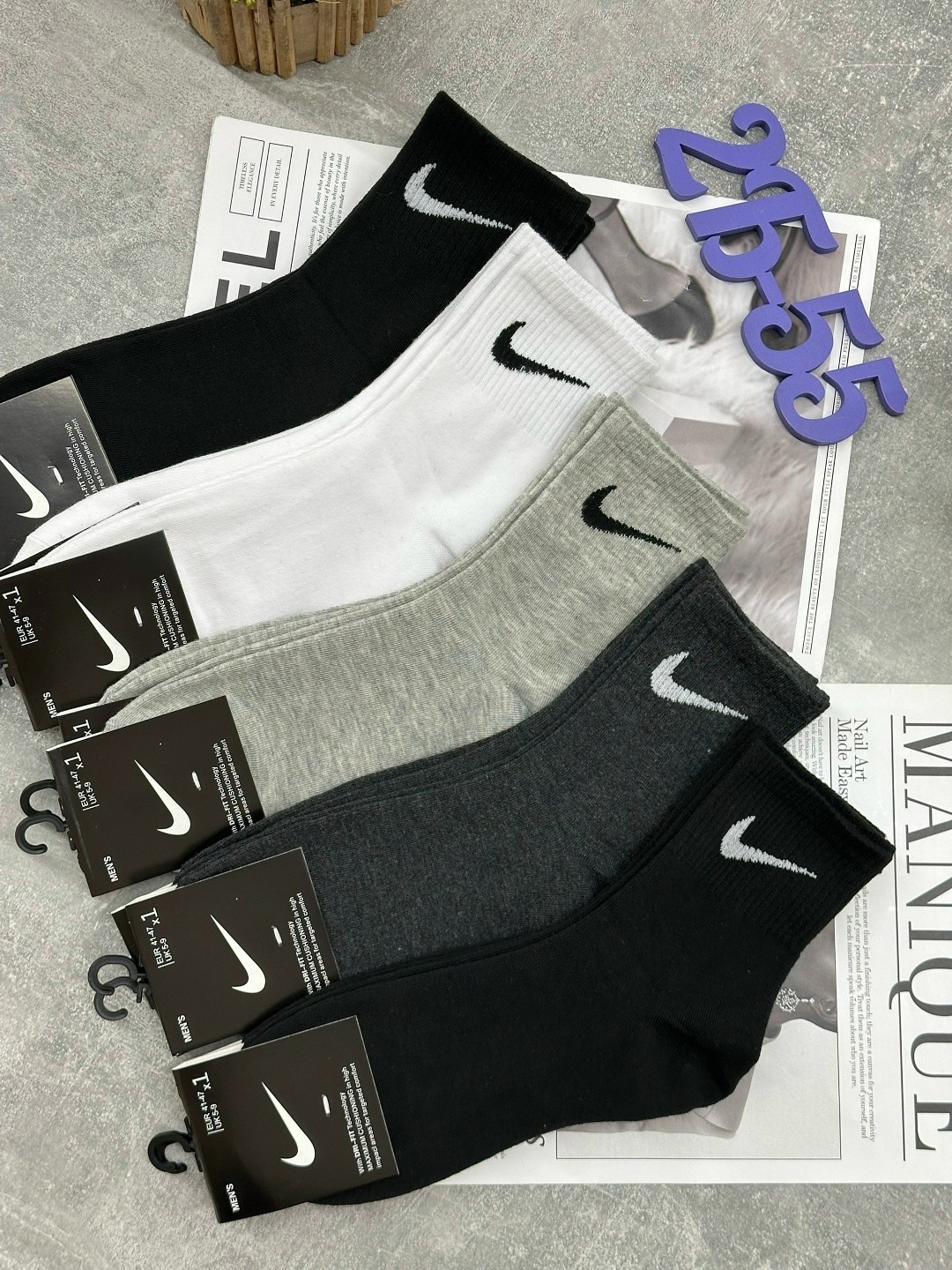 носки мужские 10 пар nike,носки мужские,носки средние хлопковые набор 5 пар nike,комплект носки мужские,носки мужские набор