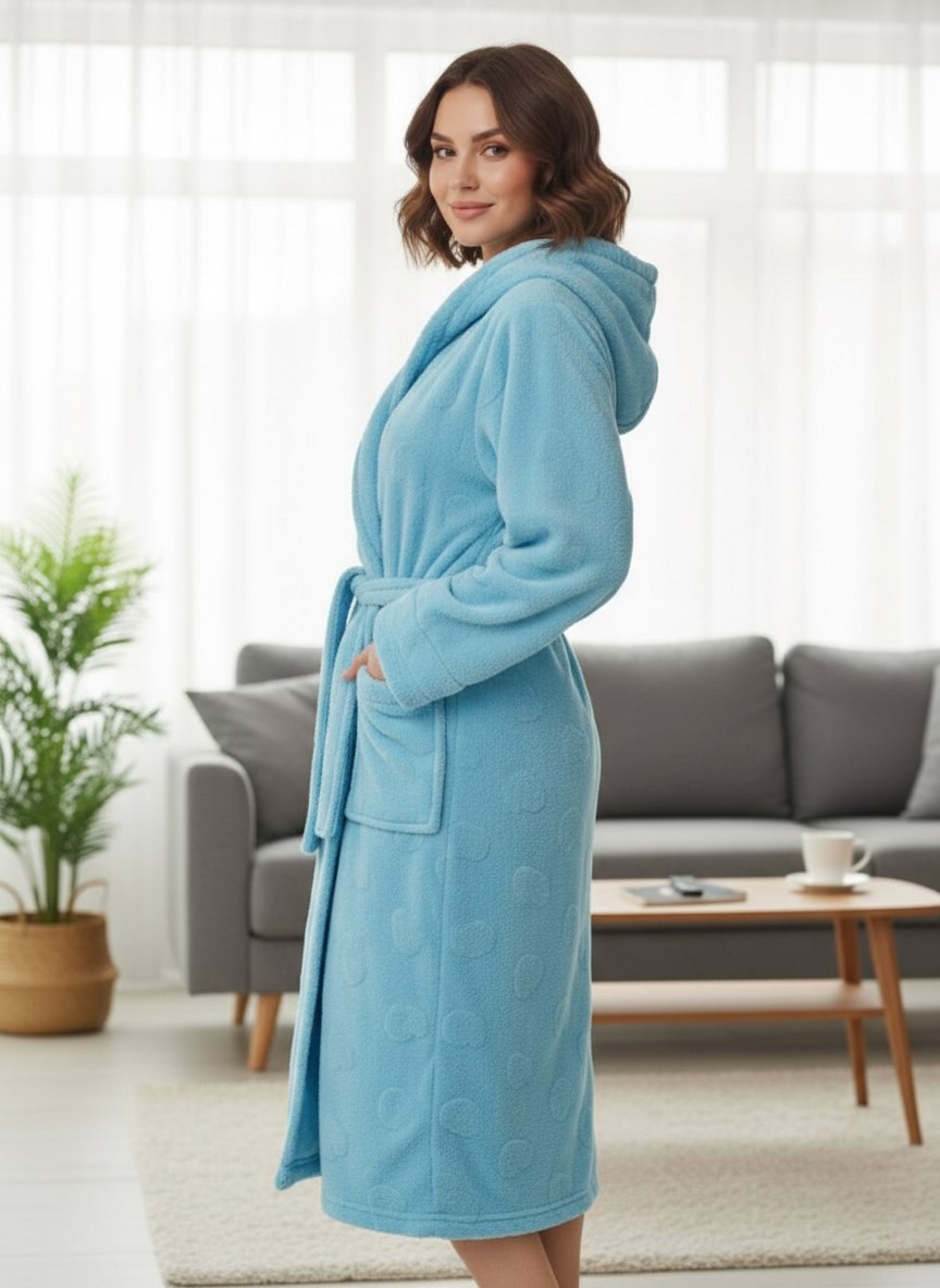 махровый халат женский,халат женский махровый с капюшоном,халат махровый,банный махровый халат evateks mono (e 701) голубой,халат банный женский
