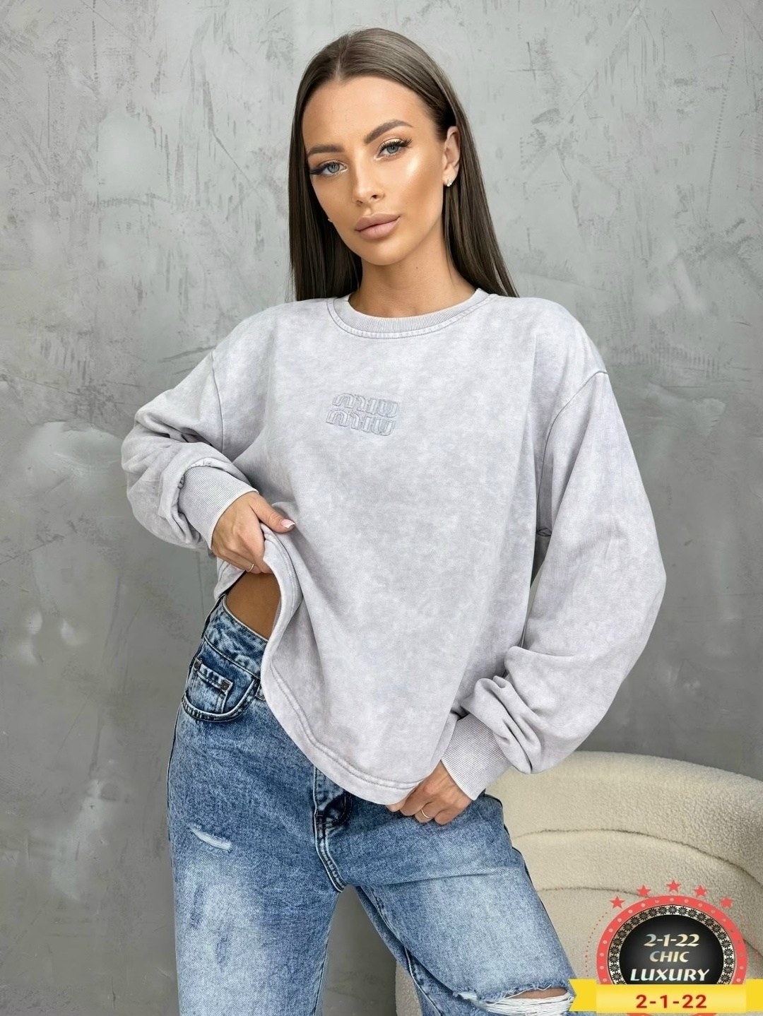 серый свитшот,женская кофта,кофта,свитшот оверсайз,свитшот оверсайз варенка mixmoda fashion