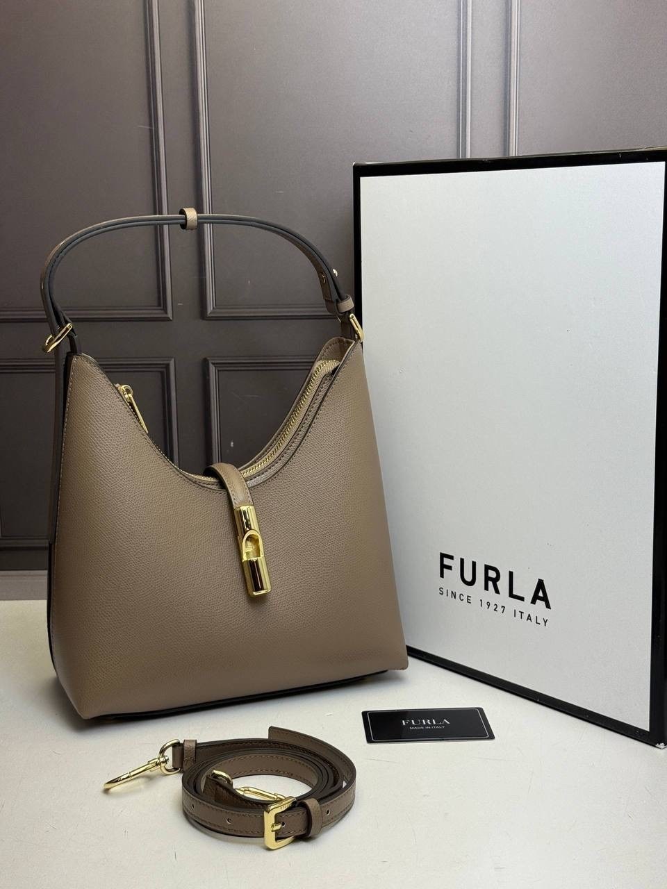 сумка furla,сумка женская furla,furla хаки,furla сумка хобо кожаная delizia,furla сумка хобо кожаная sfera s