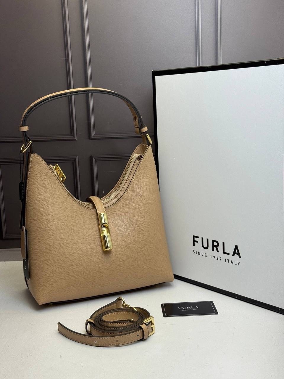 сумка furla,сумка женская furla,furla хаки,furla сумка хобо кожаная delizia,furla сумка хобо кожаная sfera s