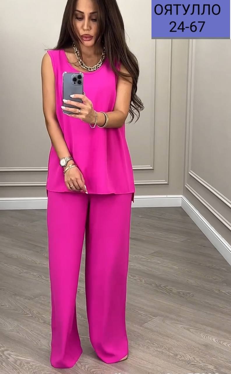 женский брючный костюм двойка,брючный костюм anelli 1398 фуксия,костюм из текстиля с приталенными брюками и жакетом anelli 1398 фуксия,костюм с брюками нарядный,костюм двойка женская