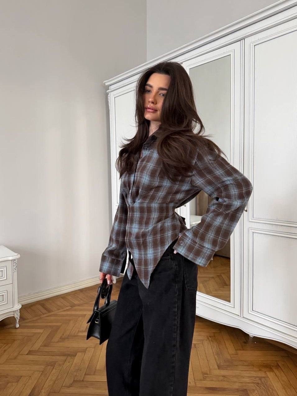 рубашка в клетку от miu miu,рубашка в клетку оверсайз на кнопках,рубашка в клетку оверсайз,рубашка женская в клетку оверсайз,рубашка в клетку оверсайз удлиненная