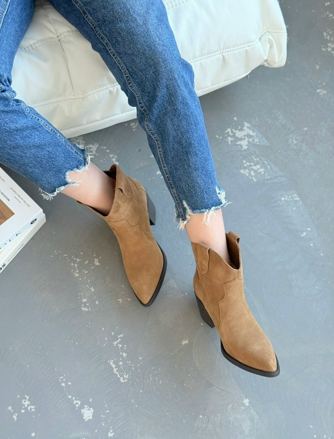 ,полусапожки женские,замшевые казаки,казаки женские натуральная замша коричневый,женская