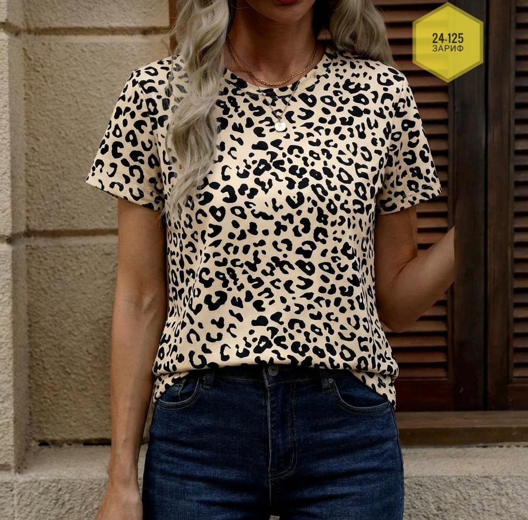 женская футболка с леопардовым принтом,футболка с леопардовым принтом,леопардовая футболка,женская летняя футболка леопардовый короткий рукав,женская футболка с леопардовым принтом и коротким рукавом