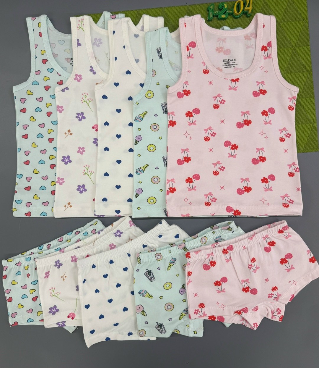 комплект детский девочка (майка, трусы) № uz025,детское нижнее белье,комплект нижнего белья для девочек,белье детское комплект,майка для девочки детская