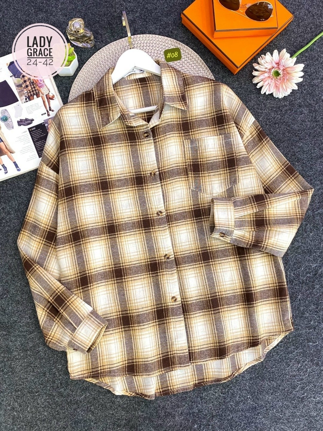 рубашка женская в клетку,женская рубашка,рубашка женская 7007 клетка,рубашка женская 7007 "клетка № 4",клетчатая рубашка женская теплая c&h style