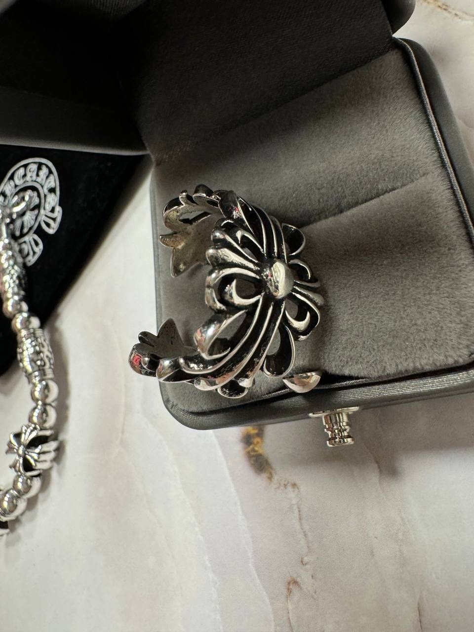 браслет хром хартс серебро,кольца chrome hearts,кольца хром хартс,chrome hearts double floral cross ring,кольцо бижутерия