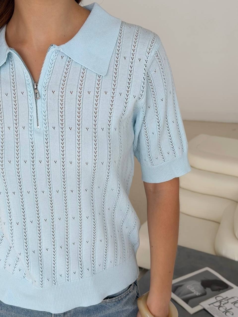 джемпер голубой,джемпер женский поло,повседневный джемпер,женские джемпера,джемпер