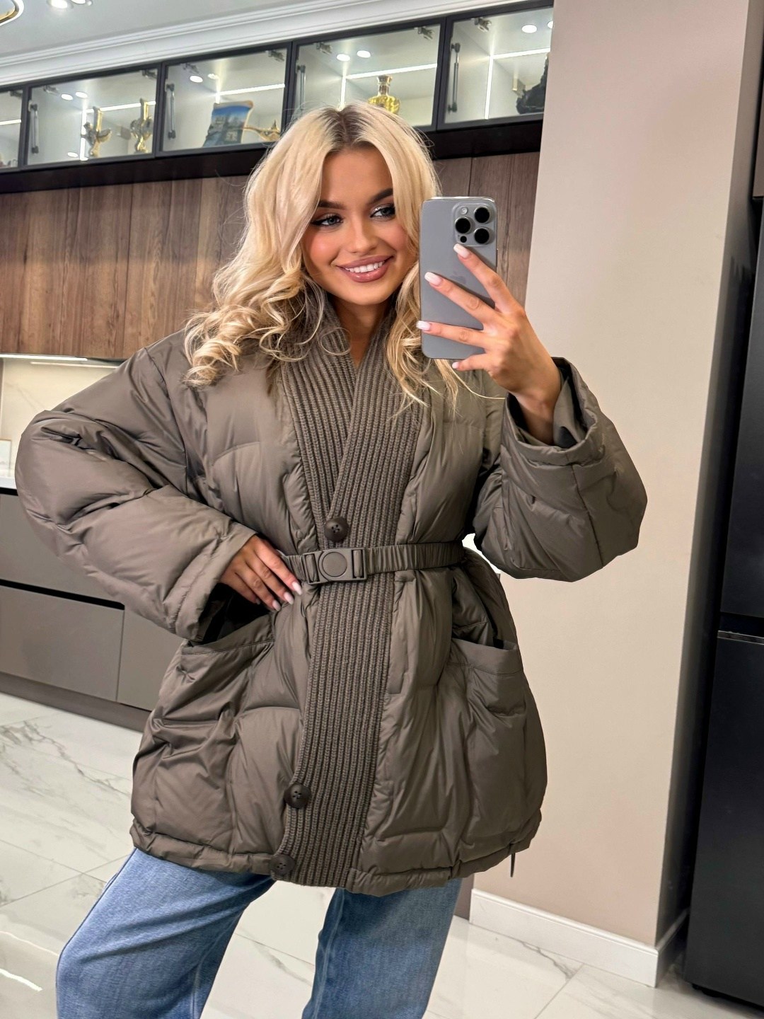 куртка зимняя на кулисках shmatovashop 558148025,куртка женская,стильная куртка,куртка,оверсайз куртка