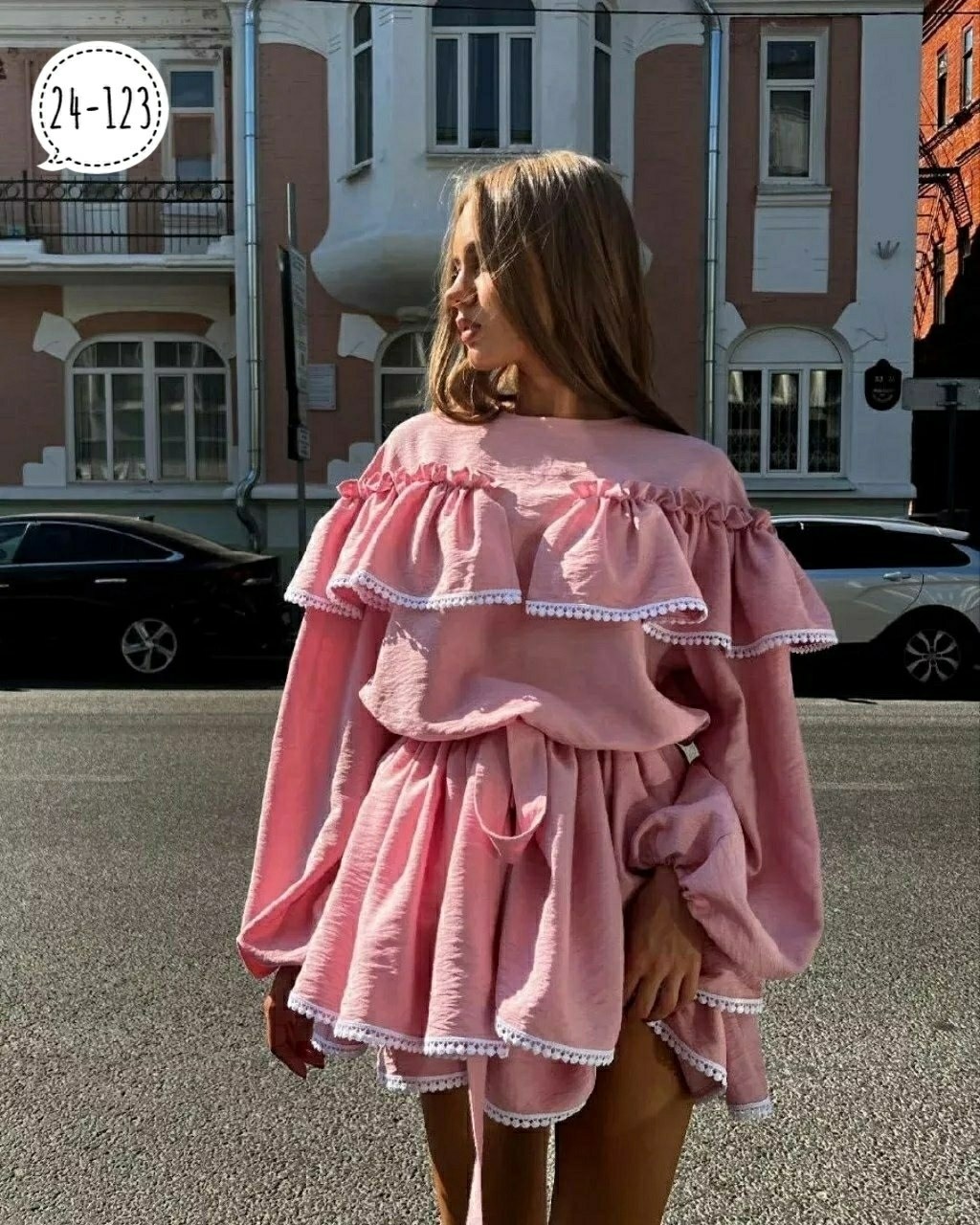 платье,стильное платье,костюм с юбкой,модное платье,женское платье с воланом