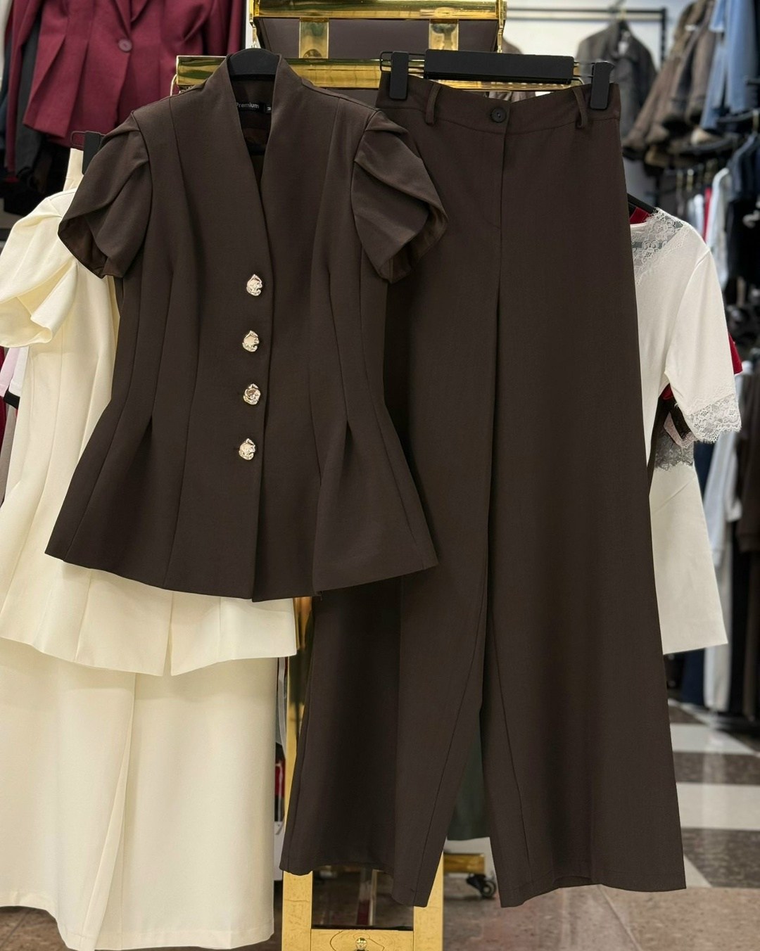 брючный костюм женский,брючный костюм,брючный костюм м-0497,брючный костюм с жилетом,классический женский брючный костюм