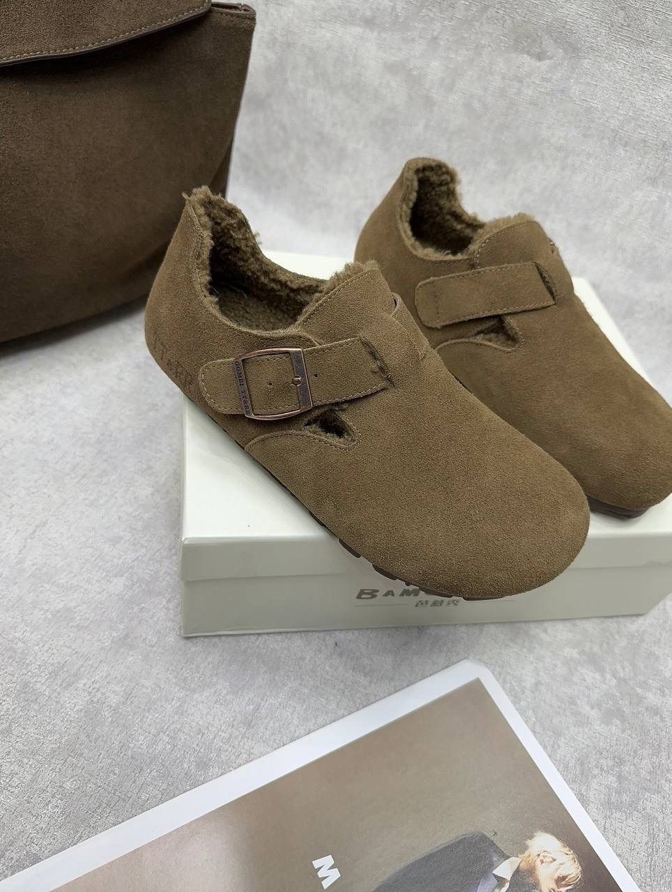 ,сабо birkenstock,биркеншток london,замшевые меховые биркенштоки лоферы lihome цвет бежевый,замшевые меховые биркенштоки лоферы lihome 259276438