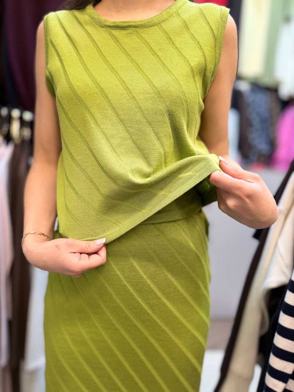 трикотажные костюмы,трикотажные костюмы с юбкой,костюм с юбкой и топом,костюм повседневный,летнее трикотажное платье лапша