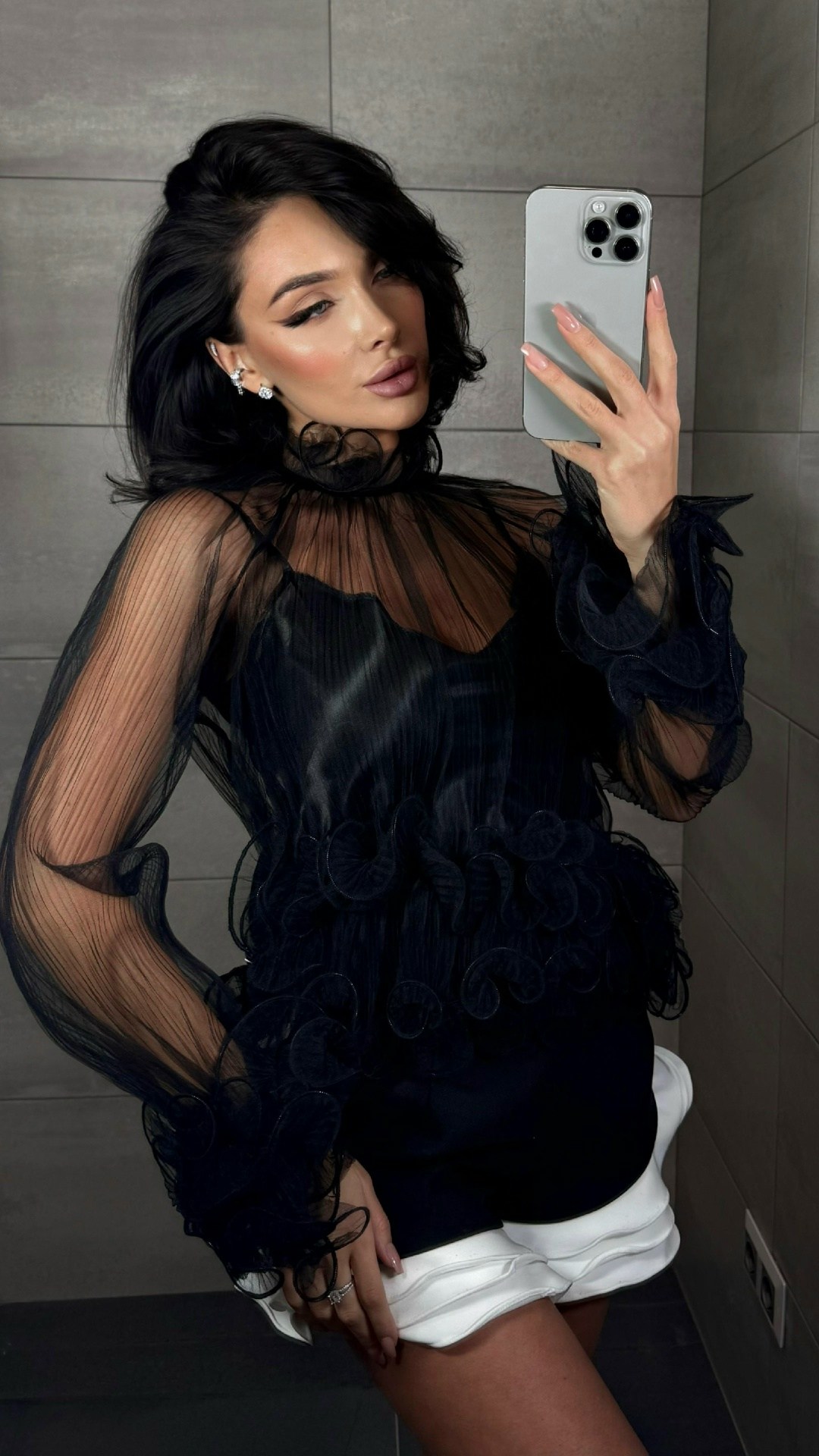 блузка прозрачная из органзы by malibu,прозрачная блузка из органзы,блуза,женская блузка с воланами,платье с пышными прозрачными рукавами