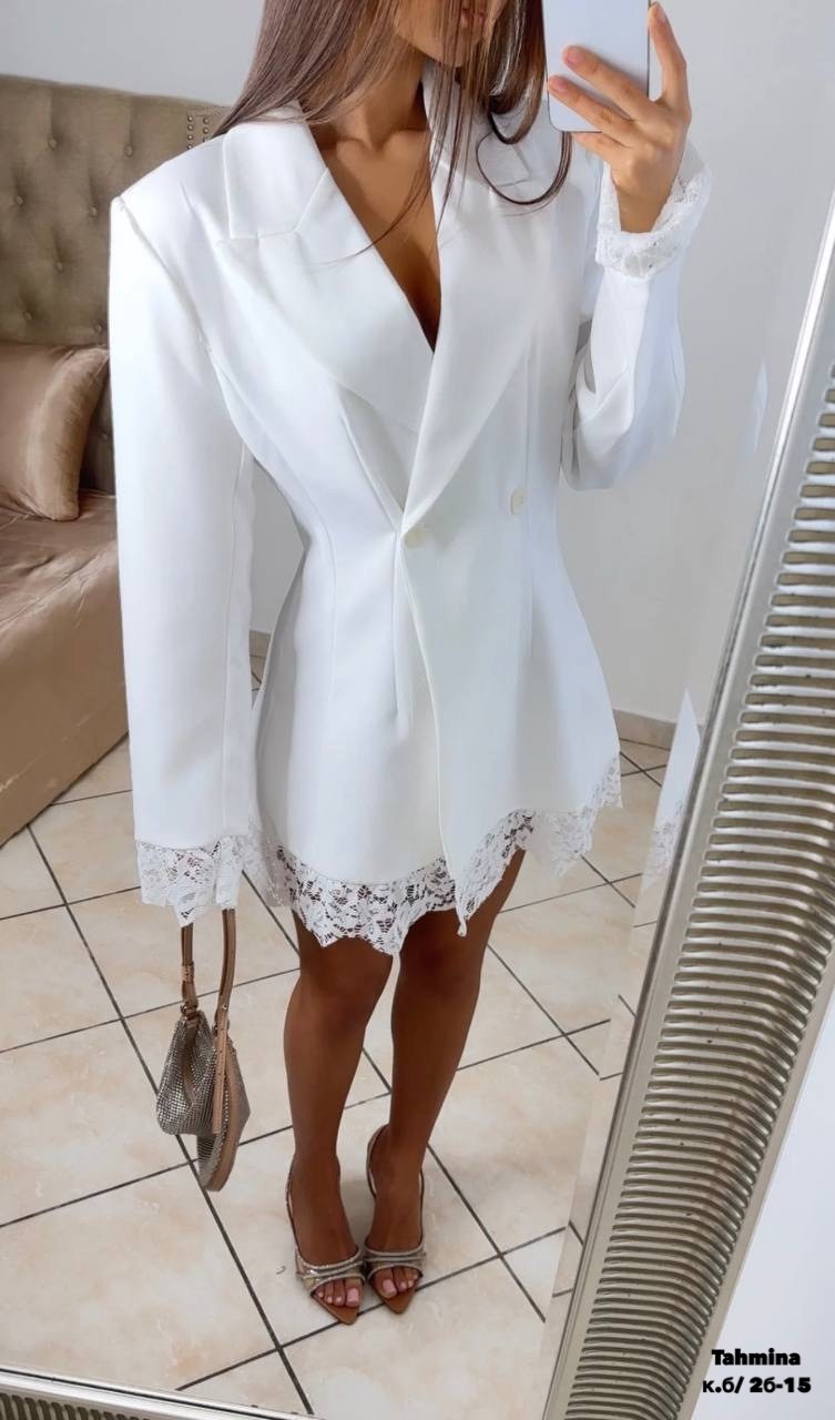 платье-пиджак с кружевом,платье на свадьбу,платье пиджак белое,платье-пиджак,платье пиджак с кружевом внизу