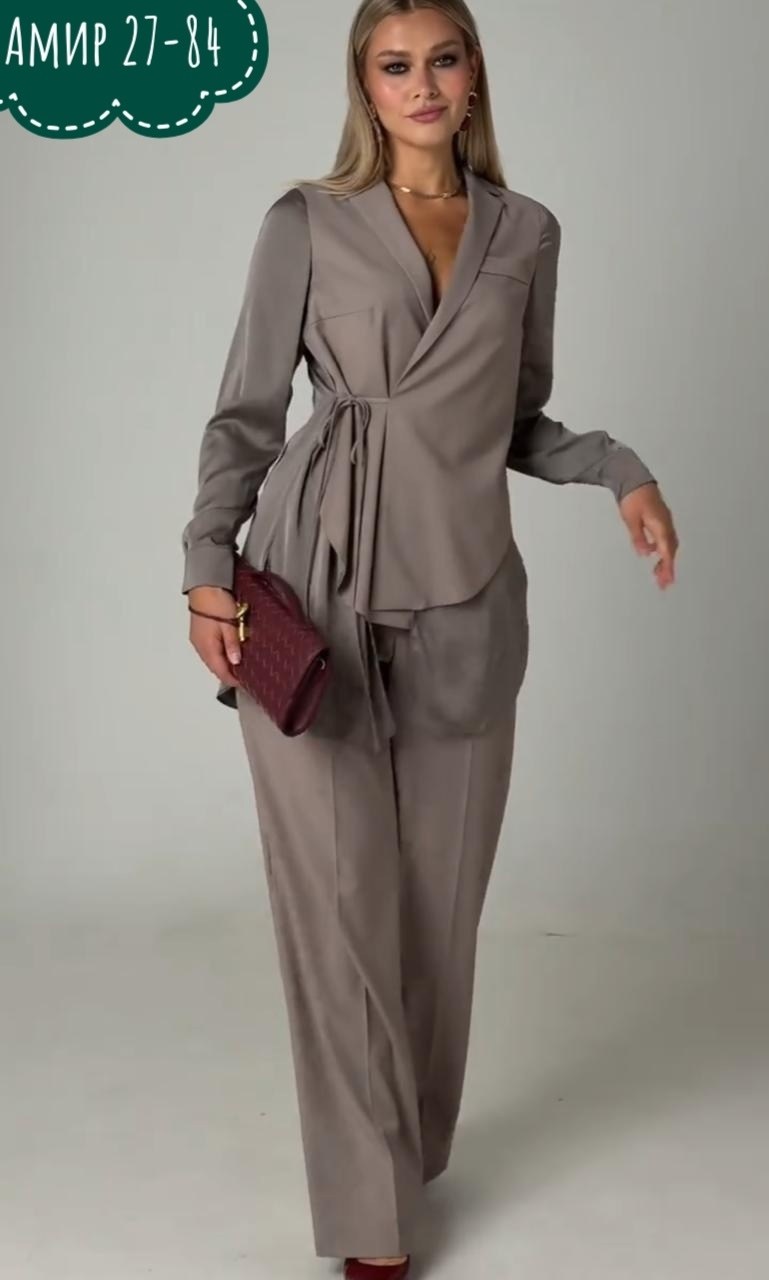 брючный костюм,женский брючный костюм,комплект брючный,костюм брючный 149 серый temper,костюм с брюками