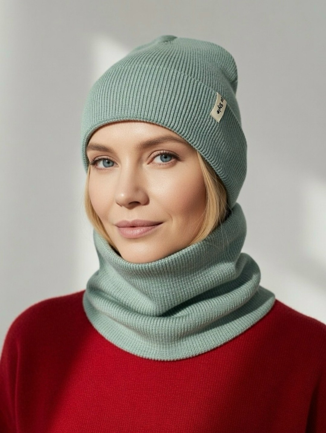 шапка и снуд,комплект шапка снуд,шапка бини,шапка со снудом женская комплект,шапка со снудом женская