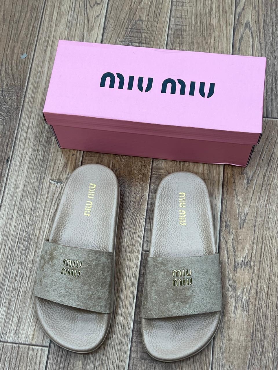 шлёпанцы miu miu,женские шлепанцы,шлепки женские,шлепки miu miu,летние женские шлепанцы