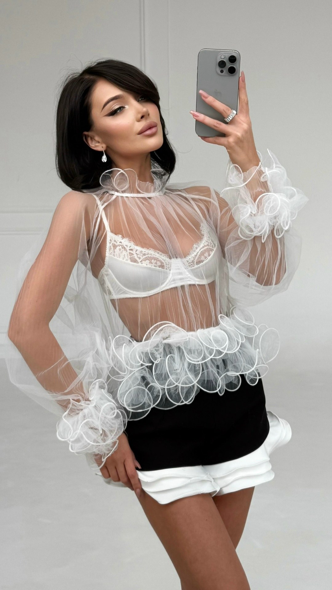 прозрачная блузка из органзы,прозрачная блузка сетка elena bogatova,блузка сетка,блузка в сетку прозрачная,прозрачная блузка