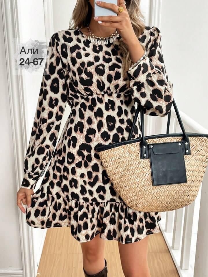платье с леопардовым принтом,shein frenchy женское повседневное платье с леопардовым принтом и оборками по подолу,платье женское леопардовое,платье леопард,леопардовое платье зара