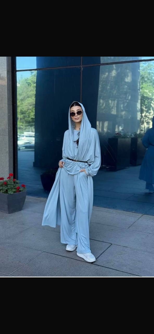 мусульманский комплект абая тройка с брюками,мусульманский комплект абая тройка с брюками цвет черный,мусульманский комплект абая тройка цвет черный,мусульманский комплект абая тройка,костюм тройка с