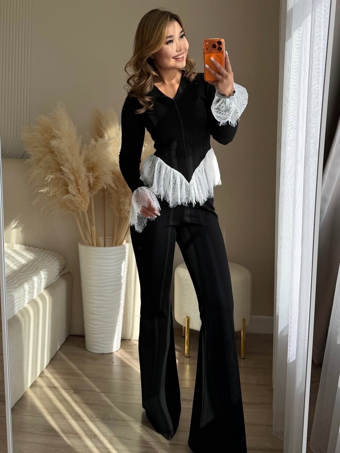 брючный костюм dilana vip 2084 черный,стильная блуза,костюм женский брючный,брючный комплект